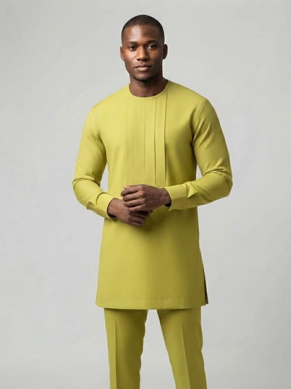 Men's Lime Green Long Sleeve Senator Suit